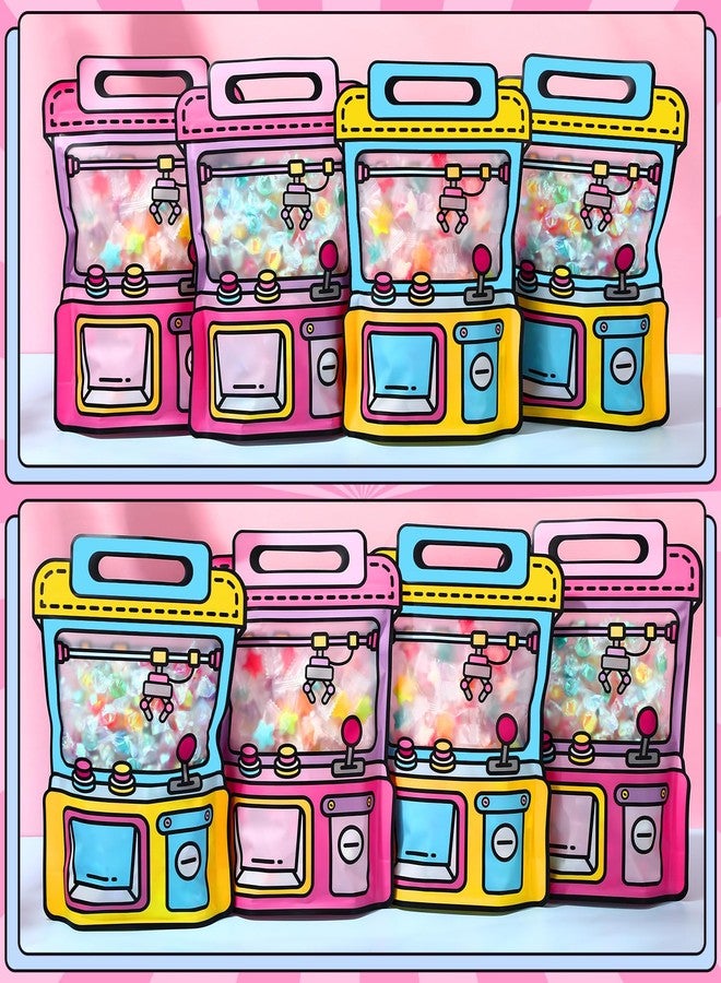 Yeyeplum 40 Pcs Cartoon Goodie Bags for Kids Candy Snack Treat Party Favor Bags Bulk Birthday Plastic Clear Gift Handbag with Handle for Classroom Back to School Supplies (7.2 x 8.4 Inch,Game Style) - Image 2